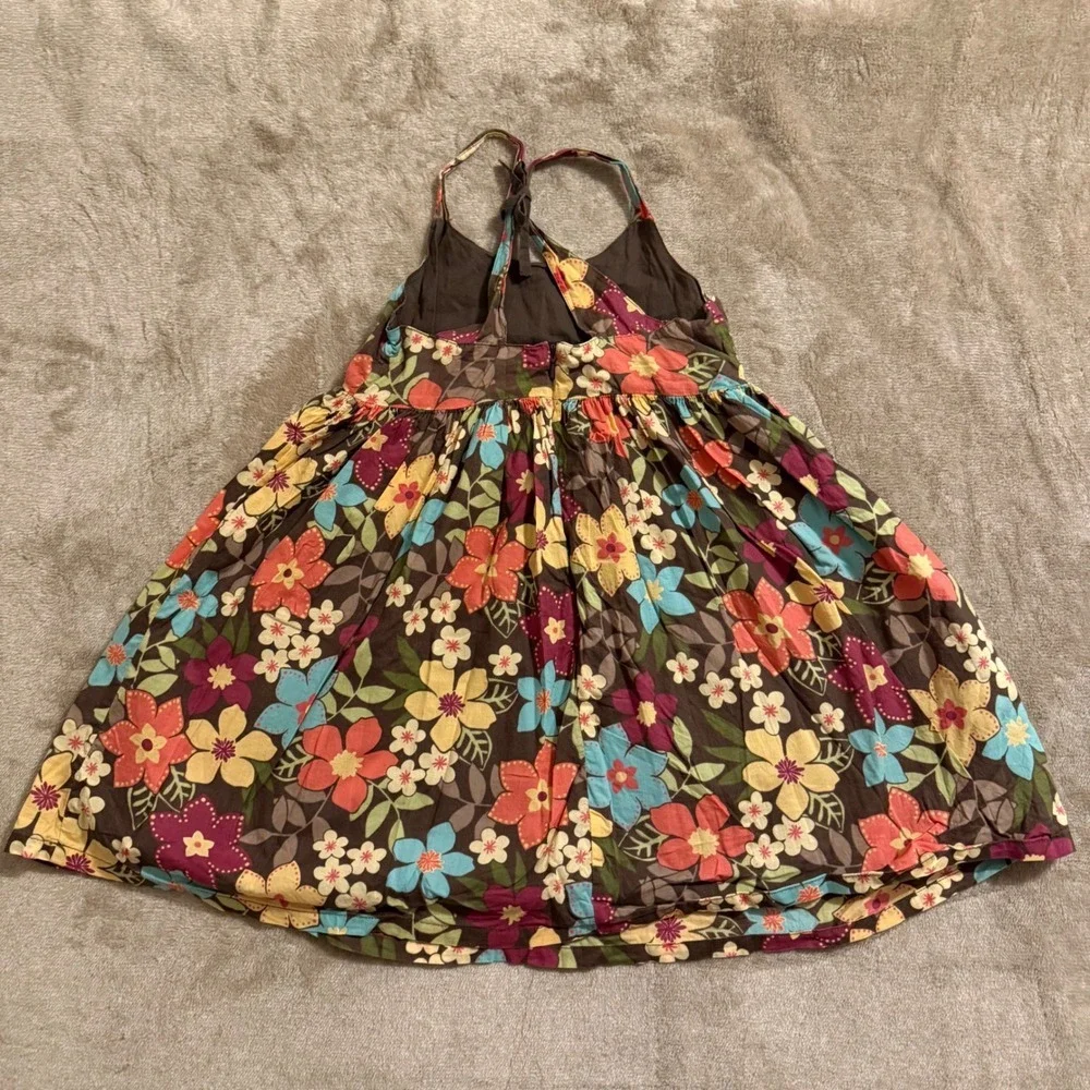 Gymboree Girls Brown Floral Halter Sun Dress Cotton Size 5